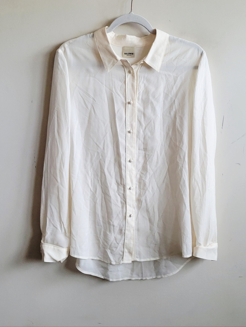 Women's Cream Button-Down Blouse